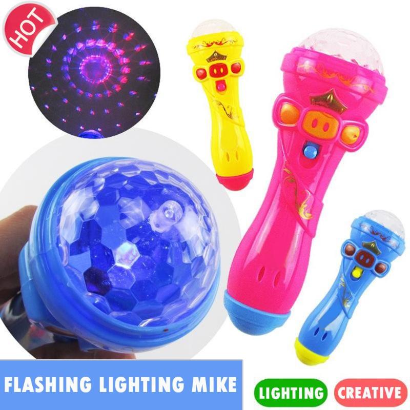 Microphone Model Lighting Flashing Projector Toys Wireless Music Karaoke Micro Kids Toy Funny Dynamic Shine