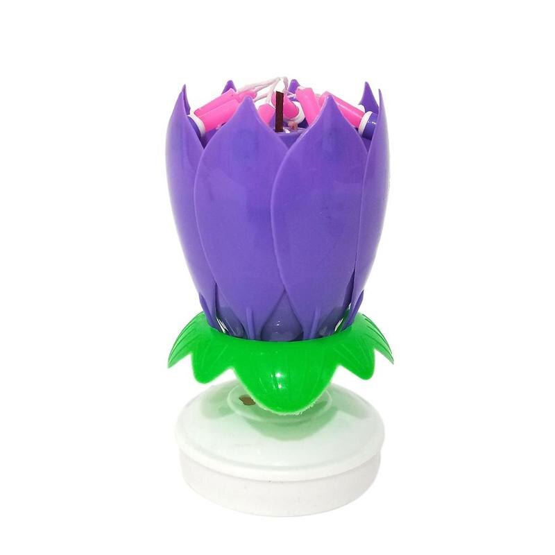 Music Cake Candle Rotating Flower Candle Birthday Art Candle Lights Party Diy Cake Decoration Best For Girl Friend: D