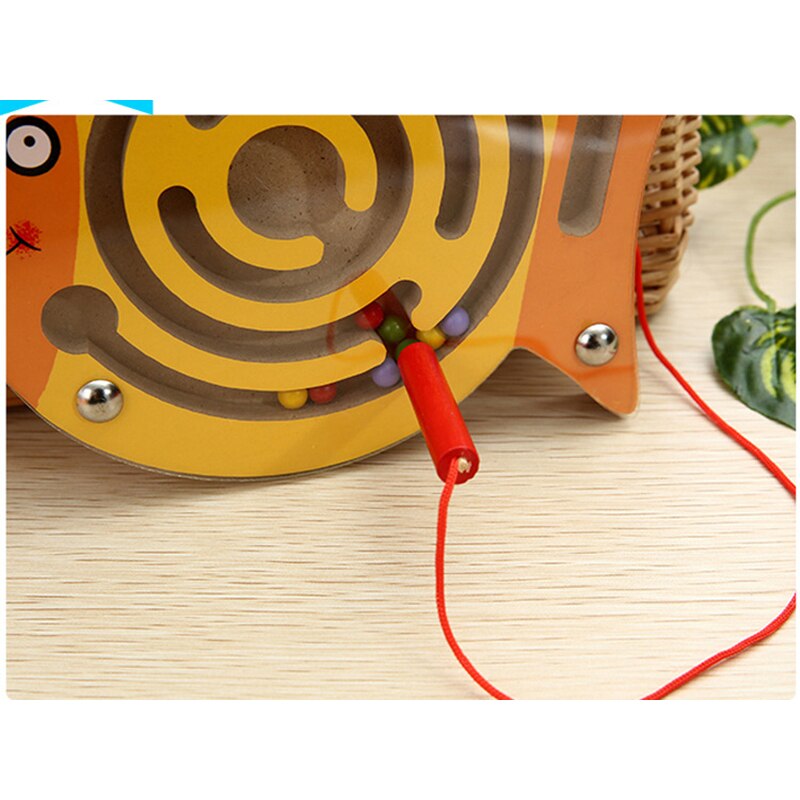 Children Magnetic Maze Toy Kids Wooden Puzzle Game Toy Kids Early Educational Brain Teaser Wooden Toy Intellectual Jigsaw Board