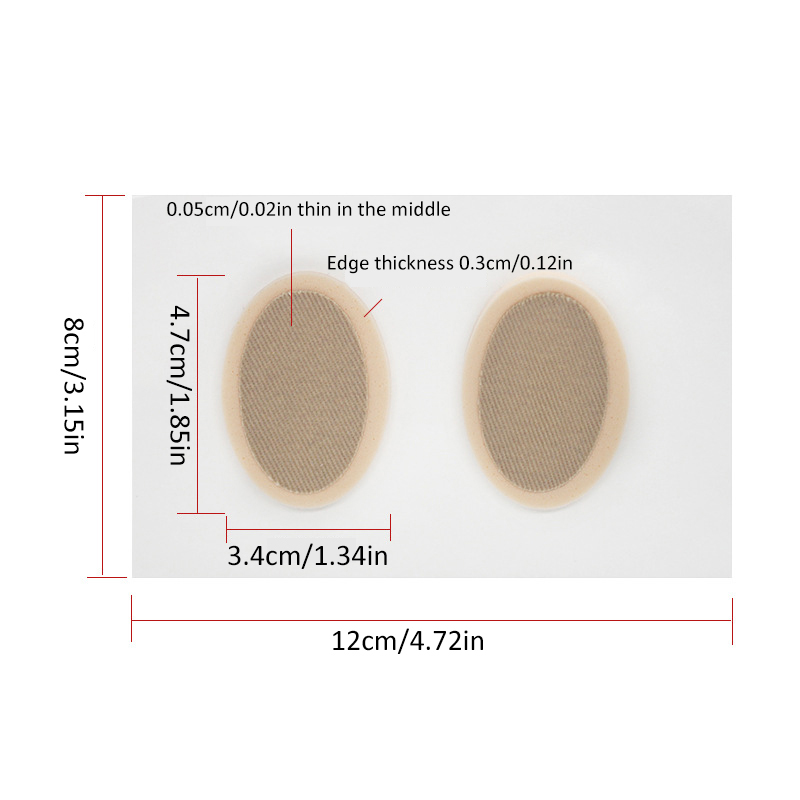 Jalkasuojat, lateksi ellipsoidi, kananmuotoiset silmälaput, kulutusta kestävät laastarit, jalkahoitotarvikkeet: Vaalean harmaa