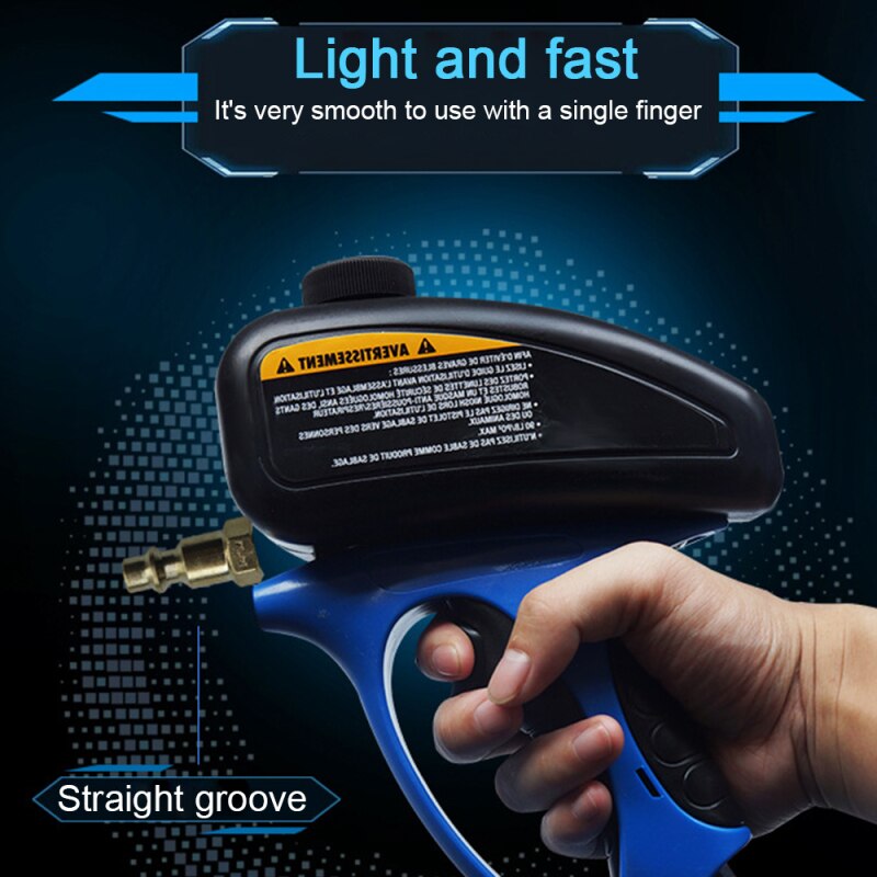 Aluminum Handheld Pneumatic Gravity Sand Blaster Gun Kit Feed Sandblasting Gun Quick Connect Media Guide Works with All Abrasive