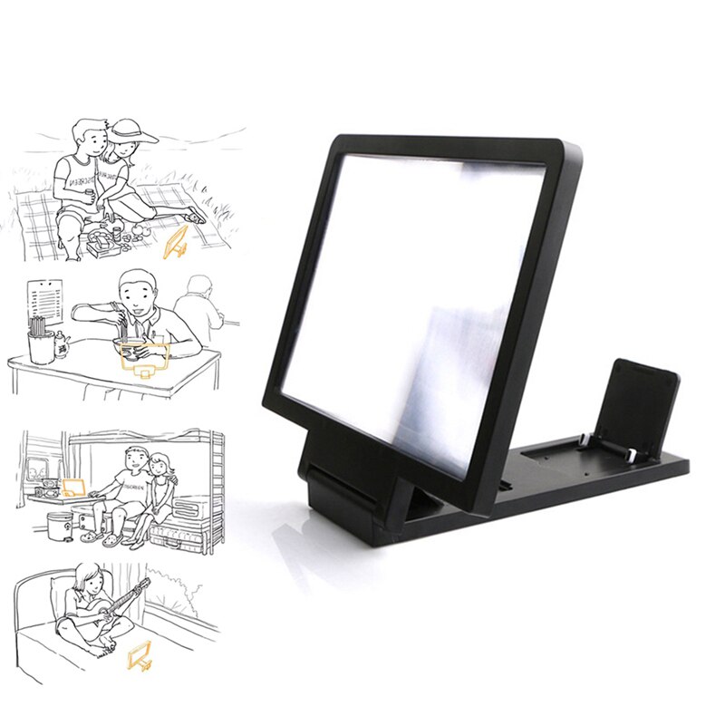 3d Cell Phone Screen Magnifier Hd Video Amplifier Stand Bracket Phones Screen Magnifier Foldable Mobile Phone Projector