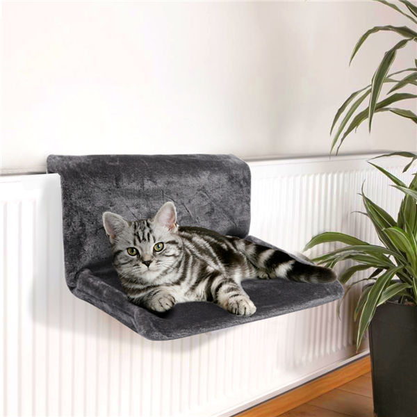 Rinocats Cat jaula con hamaca radiador ventana Cama tumbona cojinetes Cama Gato ajustable cálido asiento tipo estante casa para gatos domésticos