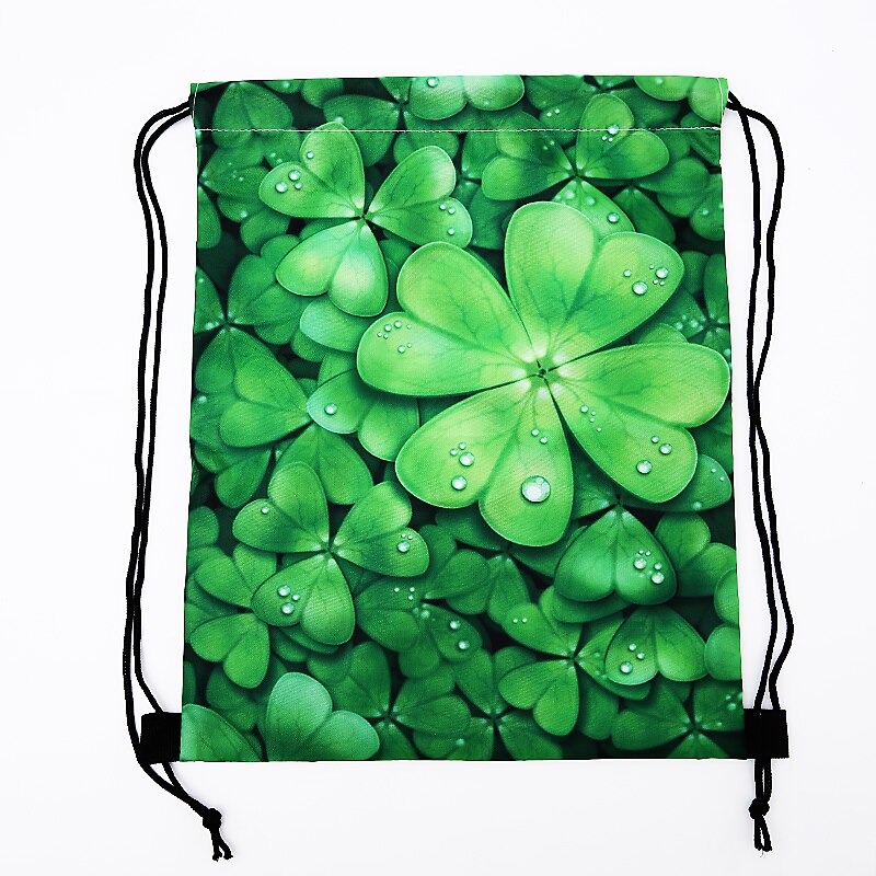 sports Drawstring Backpack,Saint Patrick's Day , storage bag printed polyester bundle pocket: GC-072