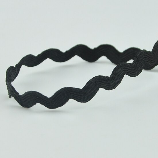 5mm S Shaped Curve Wavy Lace Trim Ribbon Handmade Hat Clothing Curtain Pillow Decor DIY Sewing Crafts Wedding Party Decorations: black
