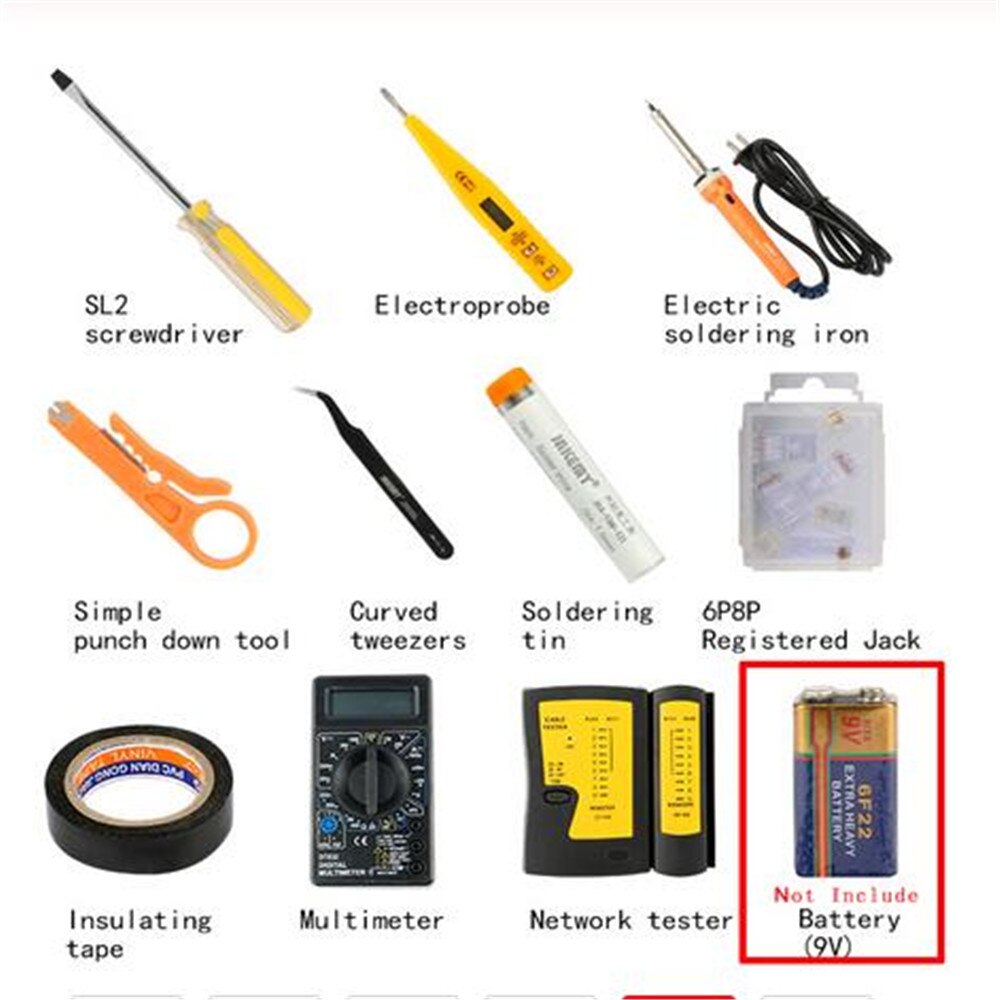 Portable LAN Network Repair Tool Kit RJ45 RJ11 RJ12 Cable Tester Repair Set Network Tool Kit