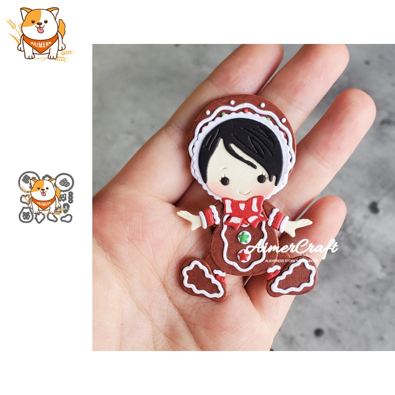Gingerbread Baby Christmas Metal Cutting Dies Mold Scrapbooking Stencil Embossing Craft Die Cuts Card Making Dies For