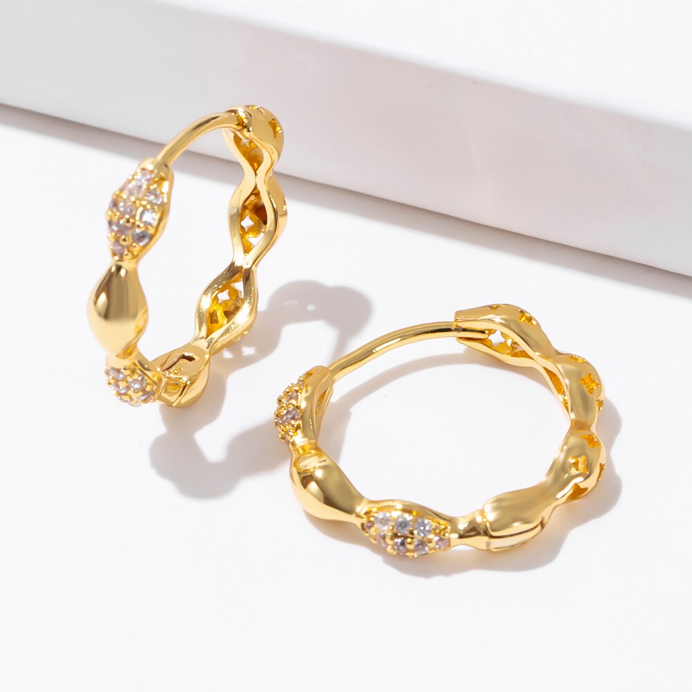 Essff Rose Goud/Zilver/Goud Kleur Wedding Party Aaa Zirkoon Top Oorringen Voor Vrouwen Dazzling Piercing koperen Sieraden