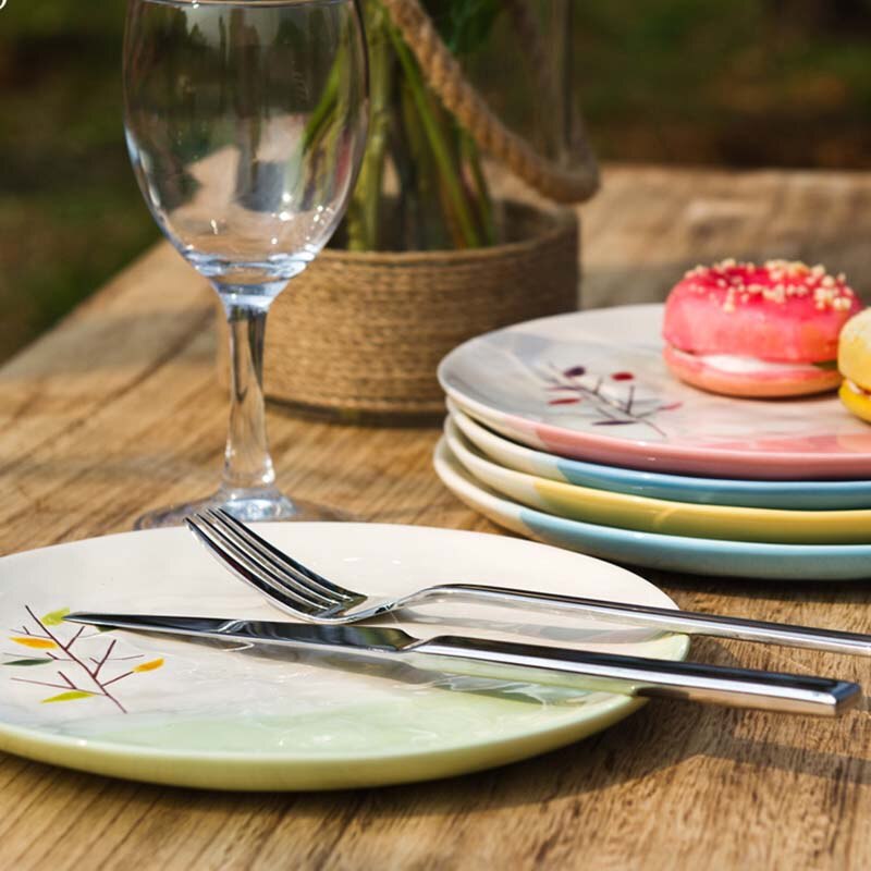 8 Inch Japanse stijl Moderne Plaat Keramische Servies Servies Restaurant Steak Spaghetti Schotel Fruit Gebak Schotel Platte Platen