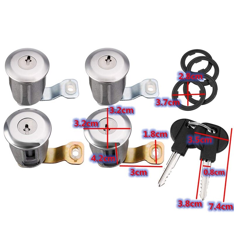 4 Uds coche barril puerta cerraduras y llaves 252522 9170 G3 para Peugeot socio Citr0En Xsara 1996 - 2007