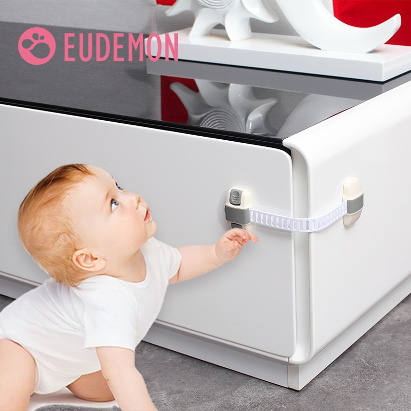 EUDEMON 6 pcs Kast Lock Koelkast Slot Drawers Kledingkast Todder Kids Baby Veiligheid Plastic ABS PE Wc Koelkast Lock