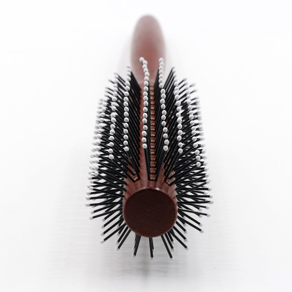 Mythus – peigne rond en bois pour cheveux bouclés, avec pointe sphérique, brosse antistatique pour coiffure naturelle, outil de coiffeur