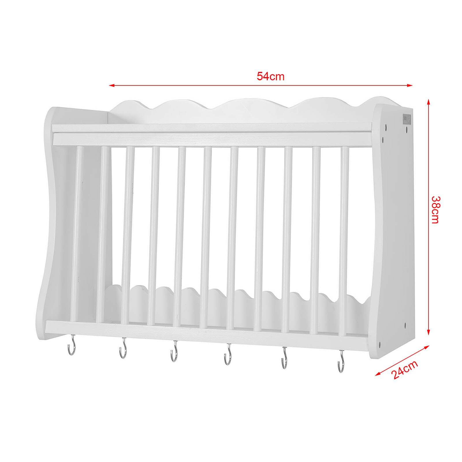 Sobuy®FRG275-W, Wandmontage Keuken Plaat Cup Rack, Keuken Opslag Rack Plank