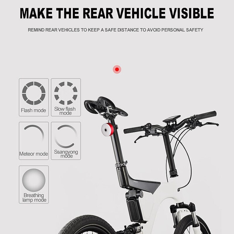 USB recargable luz trasera de bicicleta de advertencia de seguridad linterna LED cola de la bicicleta luz para bicicleta de montaña luces traseras