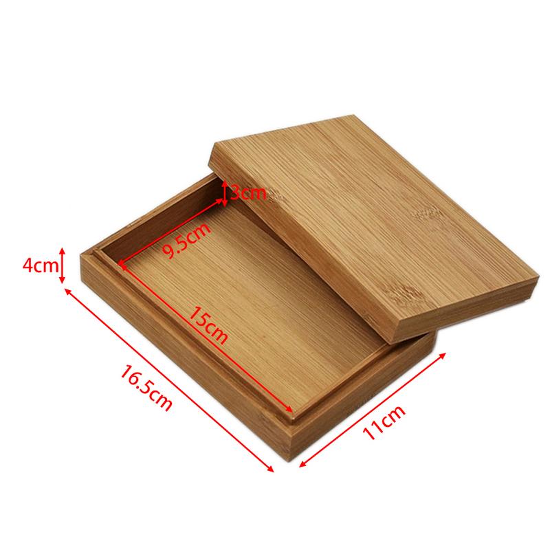 Tea Storage Box Bamboo and Wood Storage Bag Pulling Cover Tea Packaging Case Desktop Organizer