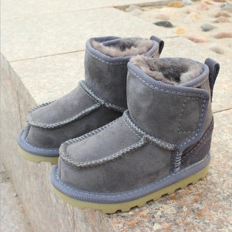 Geanuine Lederen Australië Schoenen Baby Snowboots Voor Jongens En Meisjes Kinderen Snowboots Schapenvacht Echt Bont Schoenen Kinderen