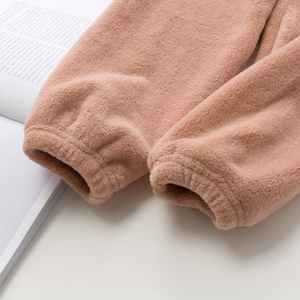 I bambini Delle Ragazze Dei Ragazzi Addensare In Pile Casual Fondo Dei Bambini Caldi di Inverno Allentato Pantaloni Della Ragazza Del Ragazzo Della Stampa Della Lettera di Modo Solido Pantaloni 2019