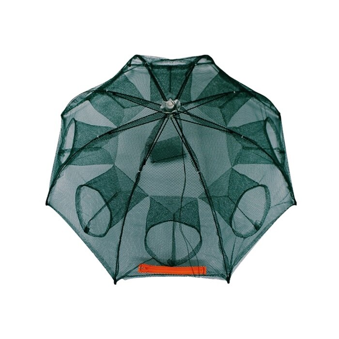 4/6/8/12/16 Hole Fishing Net Folded Portable Hexagon Fish Network Automatic Fishing Shrimp Trap Fish Minnow Crab Baits Cast Mesh: 8 Sides 8 Holes