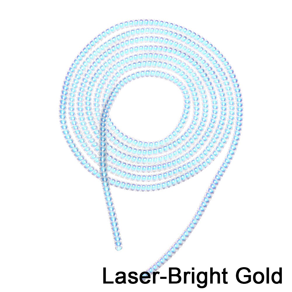 1.55m USB Data Charging Line Cable Protector Wrap Cable Organizer Spring Winder Protection Rope: Laser-Bright Gold
