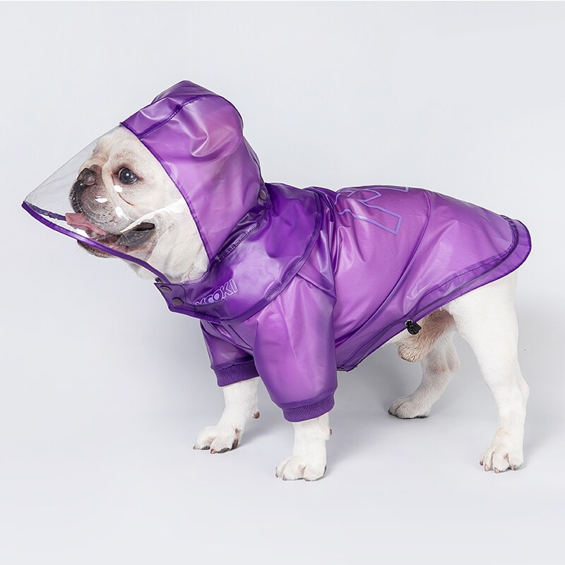 Chubasquero para perros, ropa para la lluvia, mono impermeable para cachorros, chaqueta con capucha pequeña, disfraz, paraguas, Bulldog Francés, abrigo para mascotas