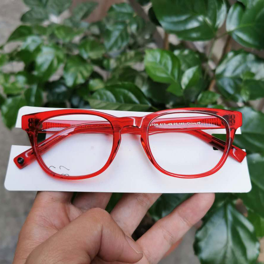 Women acetate prescription eyeglasses frames jelly red