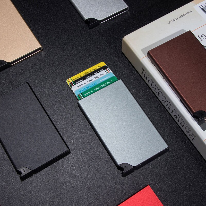 SEEKRID Automatic Aluminium ID Credit Card Holder Cardholders for Men Women