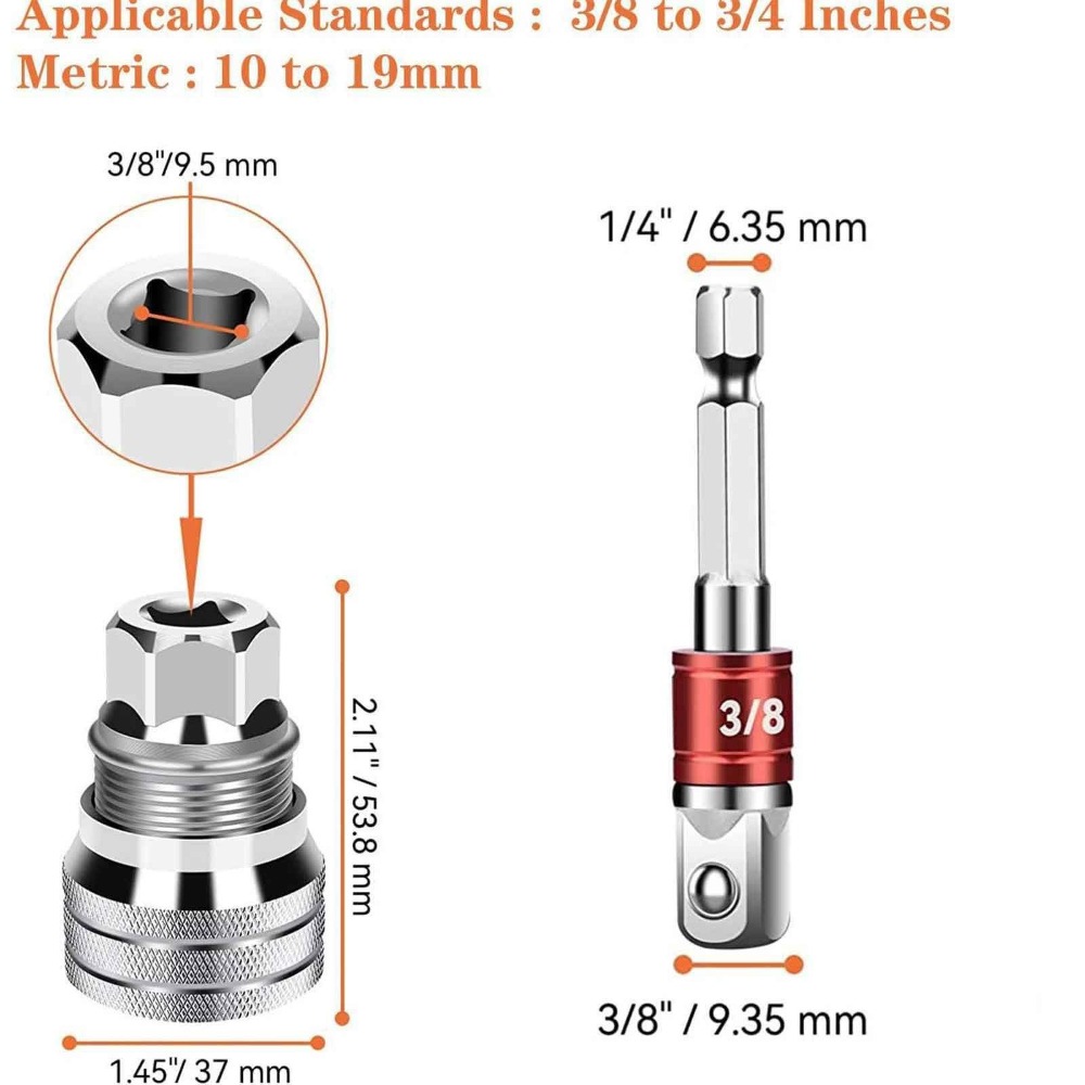 Set di chiavi a bussola universali multifunzione Testa esagonale 10mm-19mm Strumento di manutenzione universale Chiave dinamometrica a cricchetto