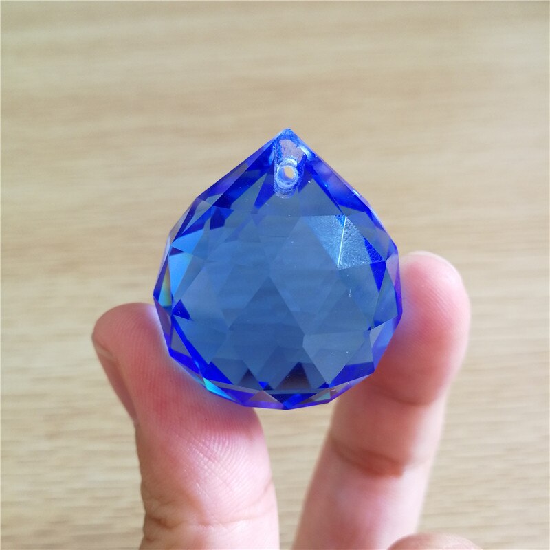 15mm-40mm Crystal Chandelier Ball Various Color 10 Pieces Glass Faceted Prisms Decorative Lighted Beads: Sapphire / 30mm