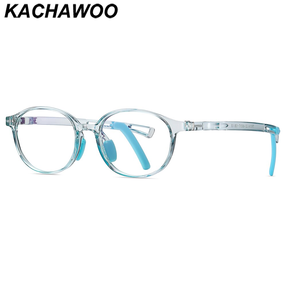 Kachawoo Kids Anti Blauw Licht Bril Mode Optische Glazen Frame Voor Kinderen Ronde Blauw Groen TR90 Lichtgewicht Jongen Meisje