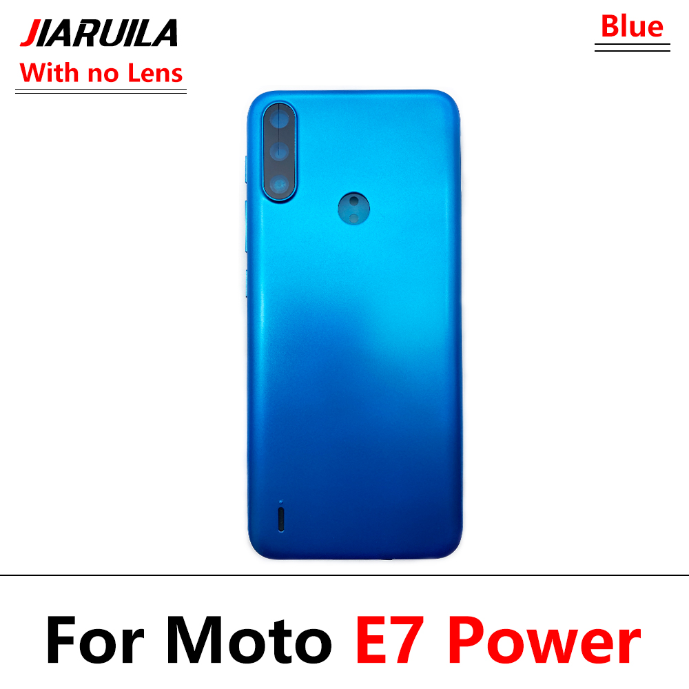 Back Battery Cover Rear Cover Glass Housing Case For Motorola Moto E6 Plus E6S G 5G E7 Power G20 G50 G60 With Glue Adhesive: E7 Power Blue