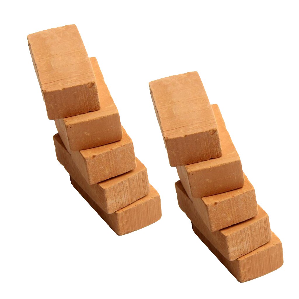 10pcs Simulation Porcelain Brick Model Red For Architecture Building Decors