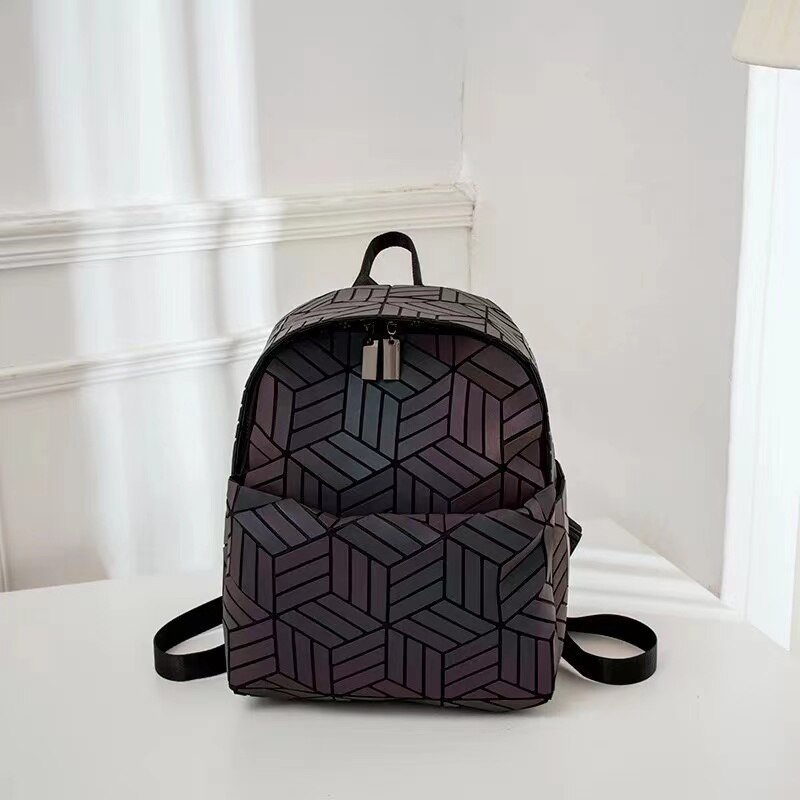 Holographic Luminous Rhombus Geometric Bag Cool Colorful Portable Diagonal Backpack: Style4