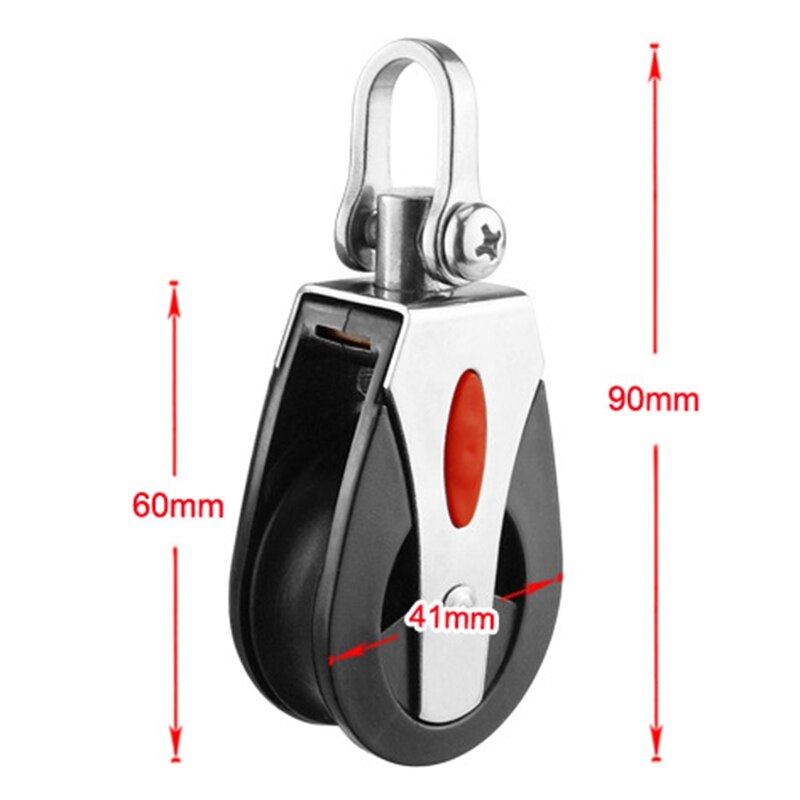 1Pcs Stainless Steel Pulley Single Wheel Rotary Lifting Rope Pulley Block Bearing Crane Tool