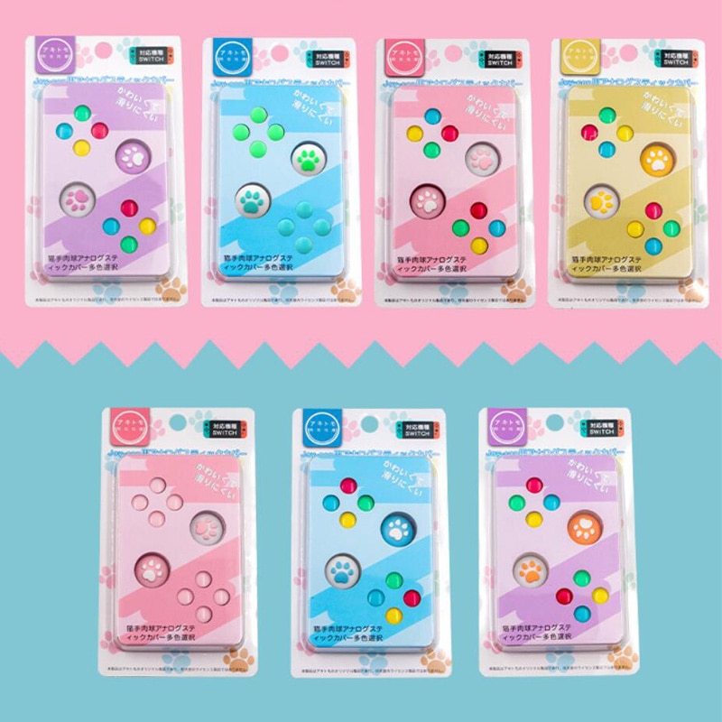 Thumb Stick Grip Cap ABXY Key Sticker Joystick Button Protective Cover Nintend Switch Joy-con Controller Skin Colorful Case