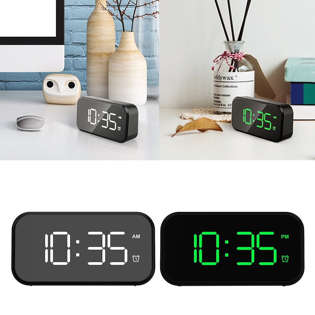 Snooze réveil numérique pour dormeurs lourds malentendants, grand écran Led avec variateur