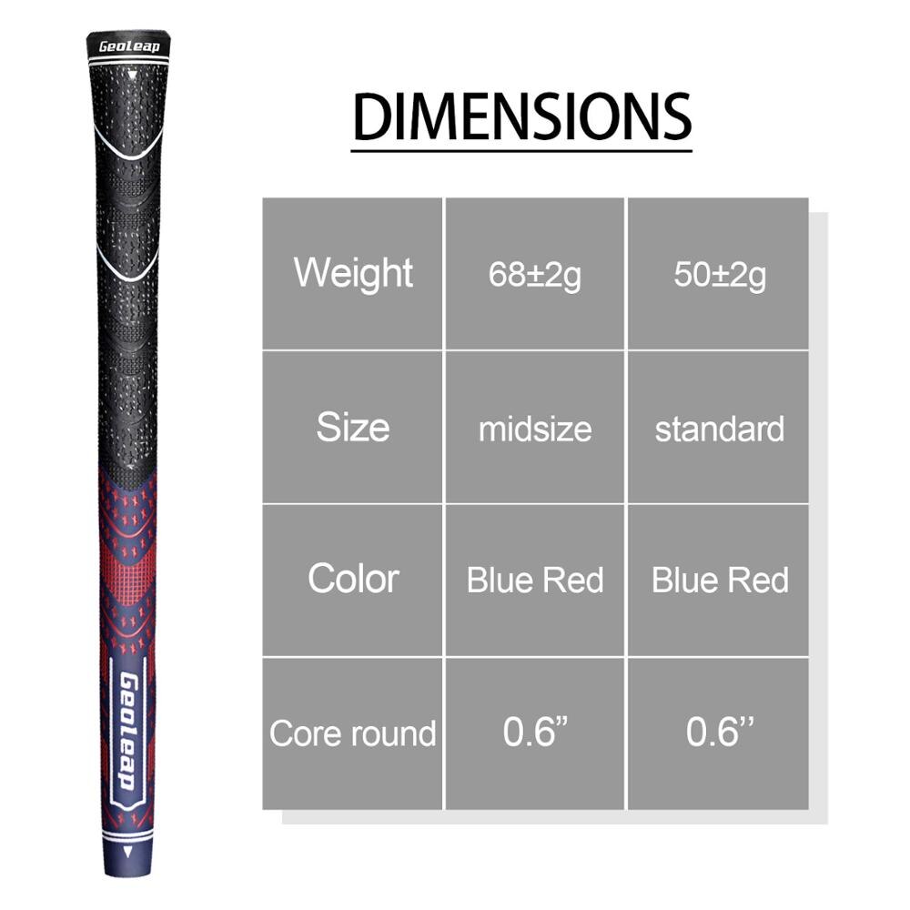 Geoleap ACE-C Golf Grips 10 Stks/partij, Hybride Golf Club Grips, Multi Samengestelde, Standaard, 10 Kleuren Optioneel,: navy blue
