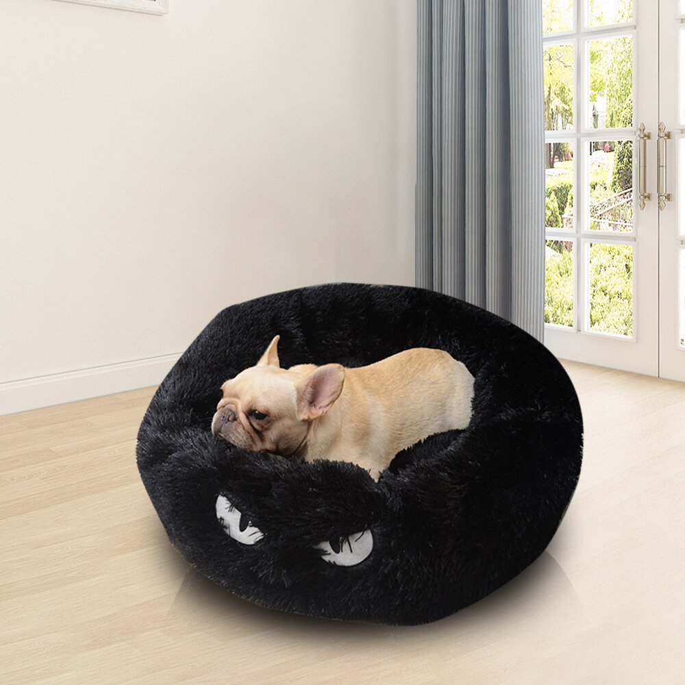 Hundeseng lang plysj fluffy kjæledyr kennel rund fleece solseng katt sovepose vinter varm sofa kurv til liten stor hund sovesofa