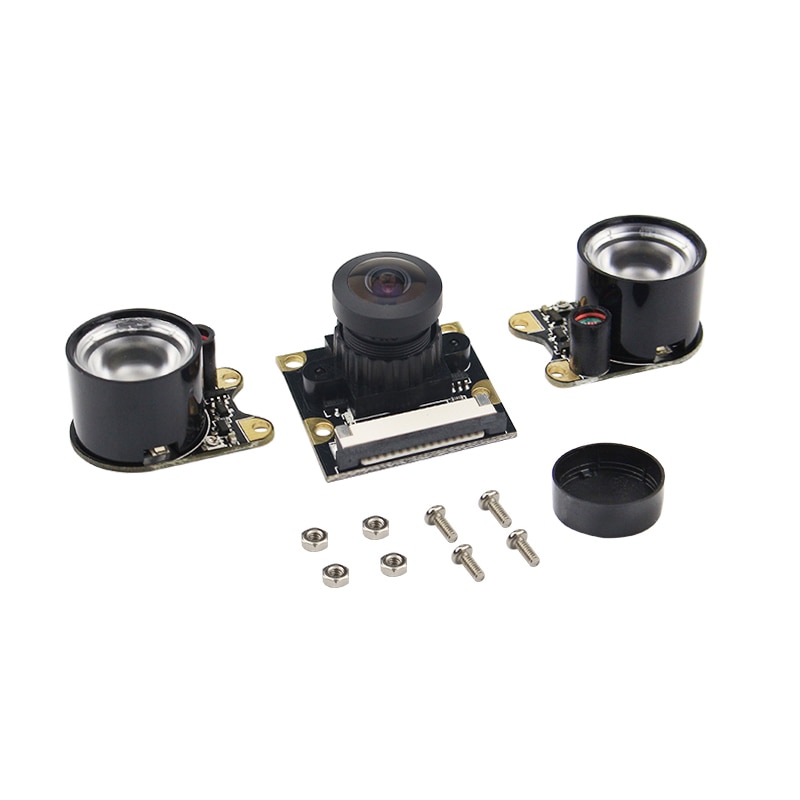 Fisheyes Raspberry Pi 4B 3B+ 3B Camera 130 160 Degree 5MP Night Vision Camera + Infrared Light Wide Angle RPI Camera