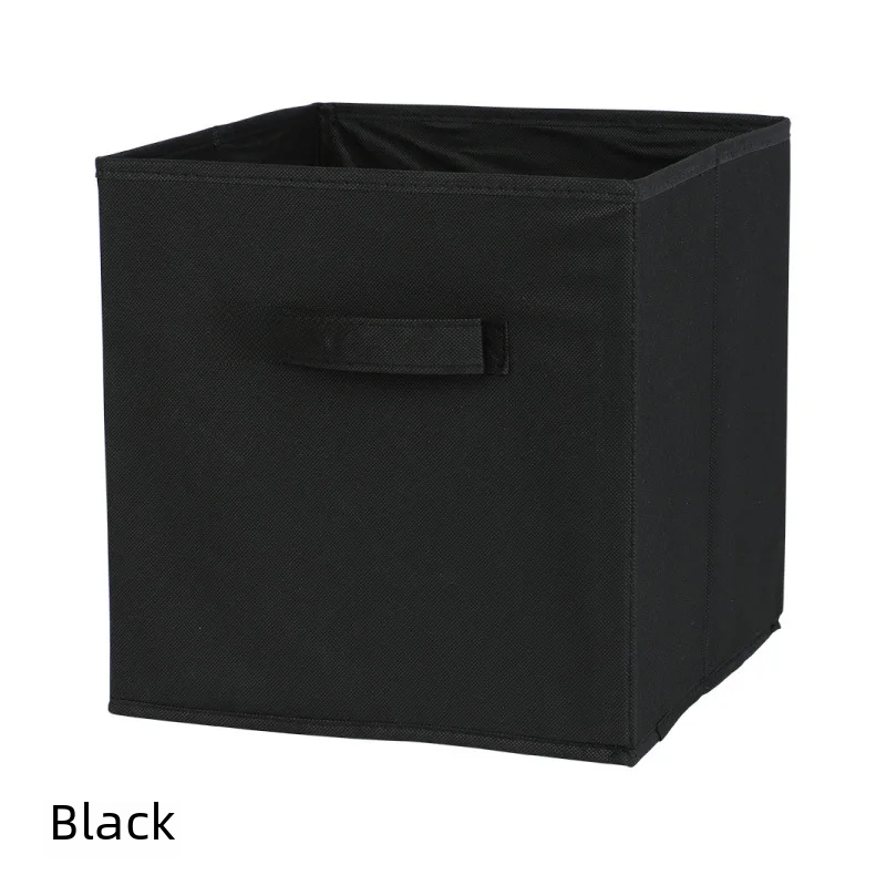 Fashionable Non-woven Fabric Storage Box No Lid Multi-functional Foldable Storage Box For Cabinet Organization: XS / black