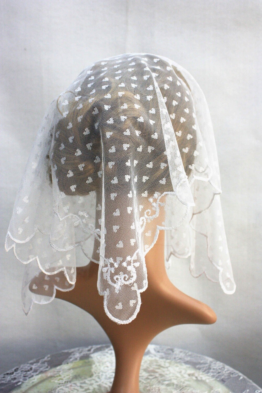 White Church Head Wear Coverings ,Catholic Chapel Veil Scarf ,Lace Headband Wrap,Wedding Veil