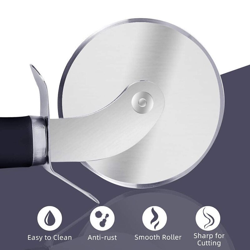 Pizza Cutter Wiel, Pizzasnijder, Pizza Server Set, zeer Scherpe Pizza Cutter Slicer (2 Pack)