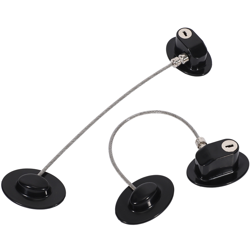 2 Pieces Refrigerator Door Lock Strong Adhesive Freezer Door Lock File Drawer Lock Child Safety Cupboard Lock with Key