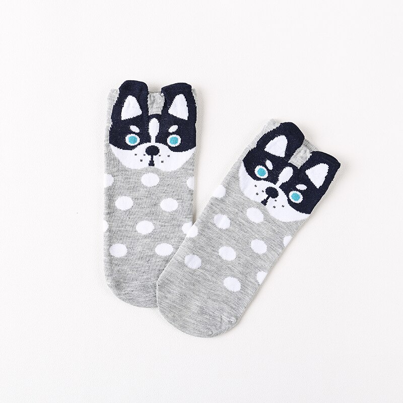 Dot Gelukkige Vrouw Sokken Katoen Kleur Cartoon Husky Shiba Inu Grappige Harajuku Casual Korea Zachte Mode Kawaii Meisjes Korte sokken: LD0652X