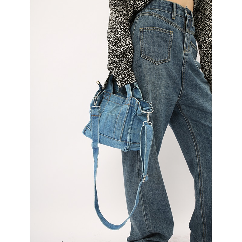 Lyxiga jeansväskor kvinnor denim kedja crossbody väskor för kvinnor kvinnors handväskor axelväskor messenger kvinnliga