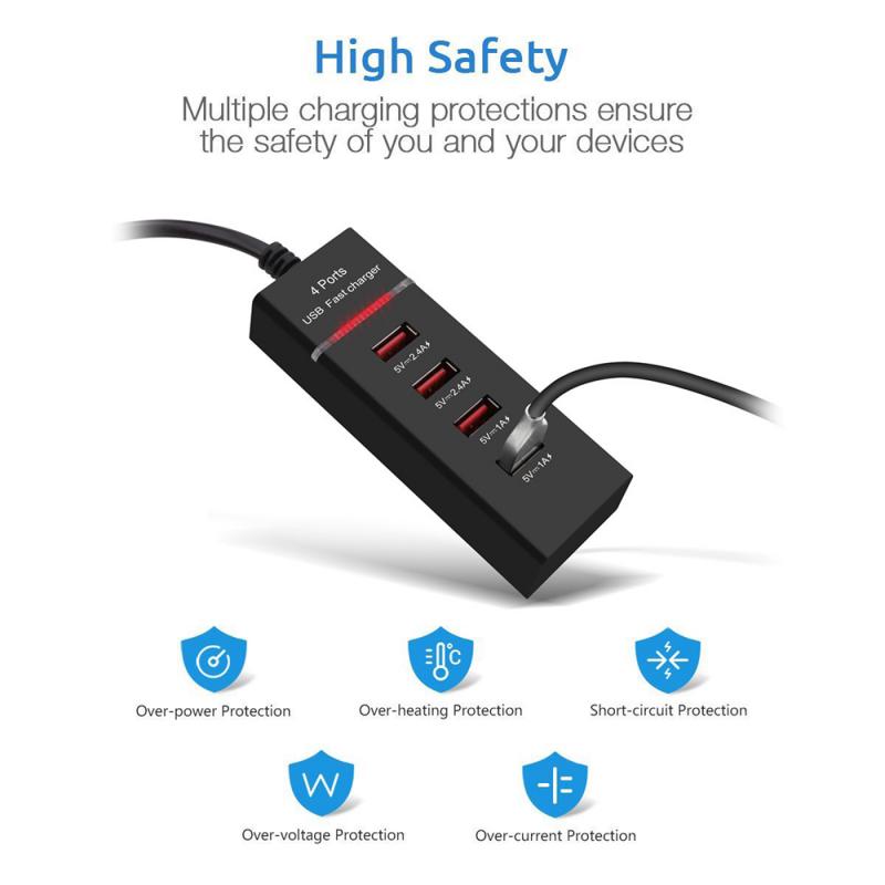 Universal- 4 USB Hafen Schnelle praktisch-ladegerät Reise Zauberstab Energie Schnelle Ladestation EU UNS Stecker Adapter Für Handys für IPhone