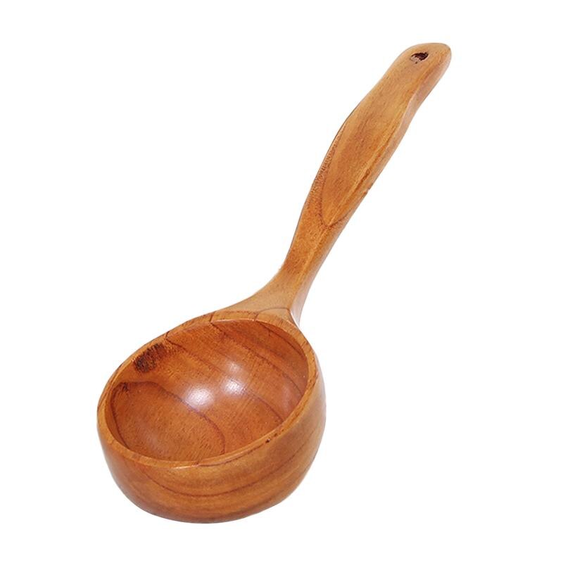 Cuchara para agua de madera, vajilla para Catering, utensilios de cocina de madera, cuchara de madera Natural, cuchara para sopa, cuchara de avena para restaurante casero