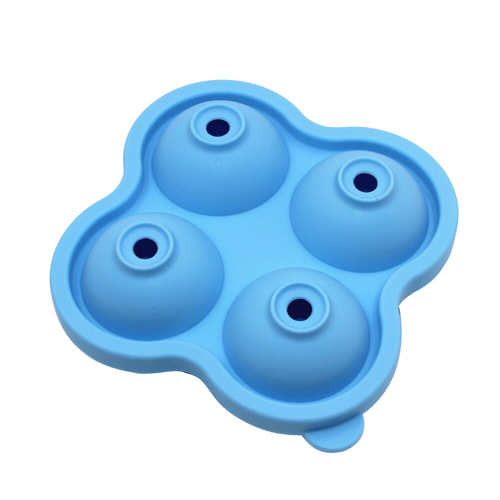 Silicone Multifunctional 4-Cavity Ball Ice Cube Maker Cocktail Whiskey Form For Ice Cubes Tray Ice Cream Mold Kitchen Tool: E
