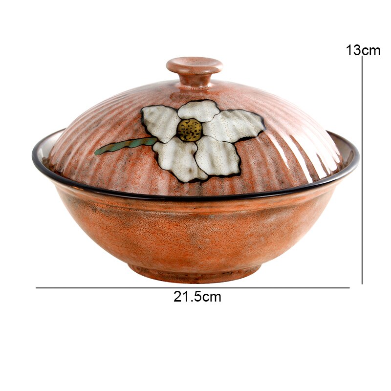 Ceramic Soup Basins Soup Bowl Fruit Salad Bowls with Lids Hotel Restaurant Tableware Snack Desserts Tray Cooking Plates: soup basin 3