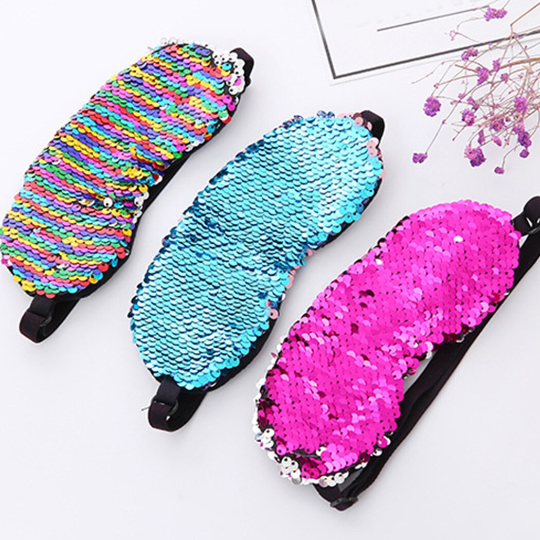 Paillettes masque de couchage réglable paillettes sirène réversible magique Sequin masque pour les yeux masque de fête faveurs de fête pour la fête à la maison