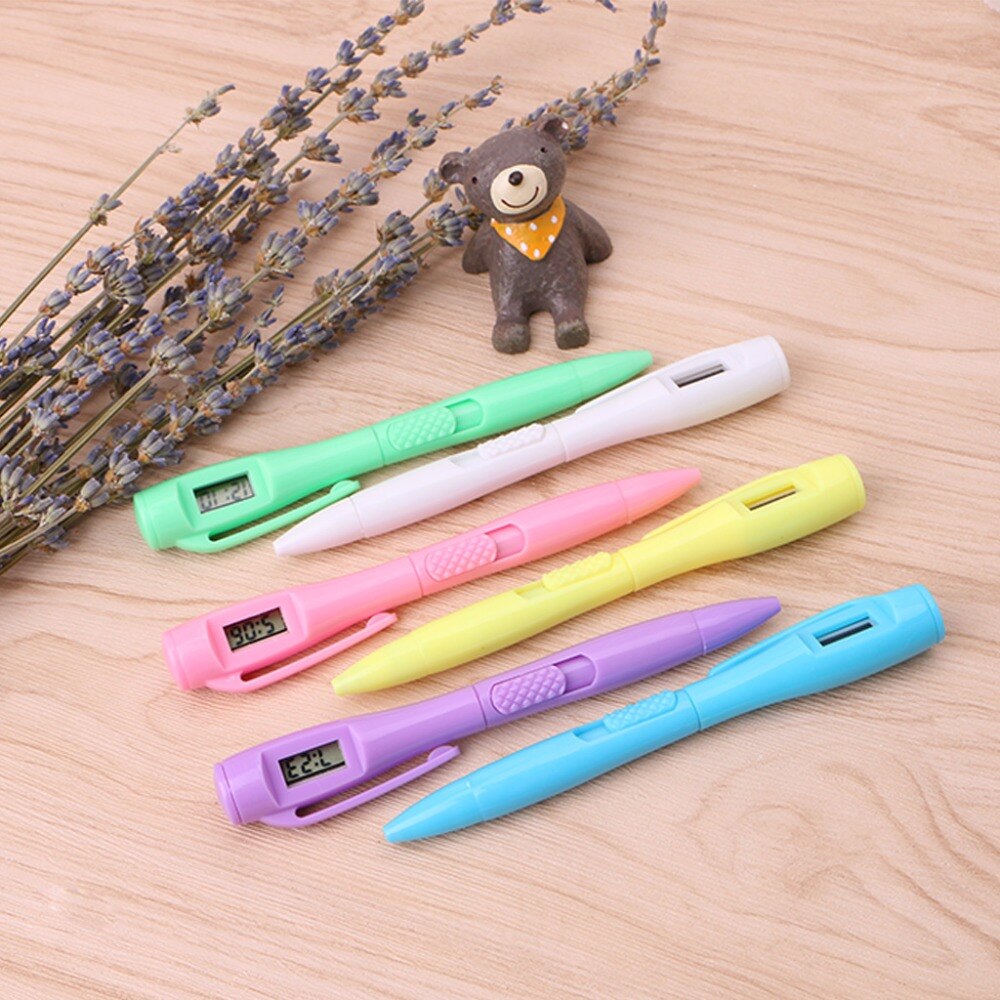 1 Pcs Balpen met Digitale Klok Elektronische Klok Pen Examen Pennen Horloge Pen